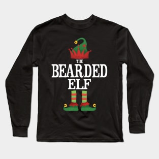 Bearded Elf Matching Family Group Christmas Party Pajamas Long Sleeve T-Shirt